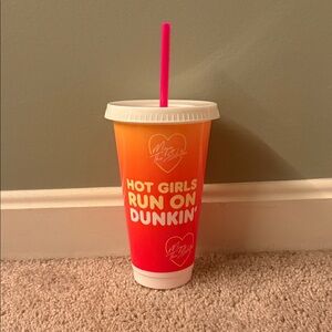 New Dunkin' Megan Thee Stallion Tumbler with Pink Straw